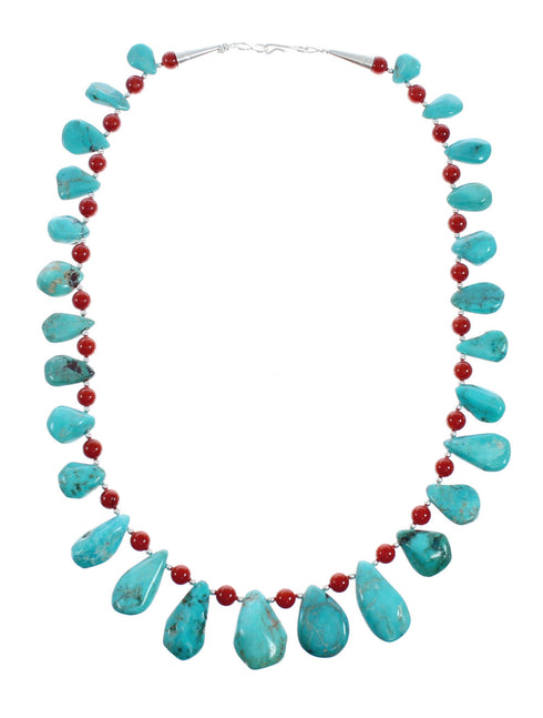 Native American Navajo Multicolor Sterling Silver Bead Necklace X10796